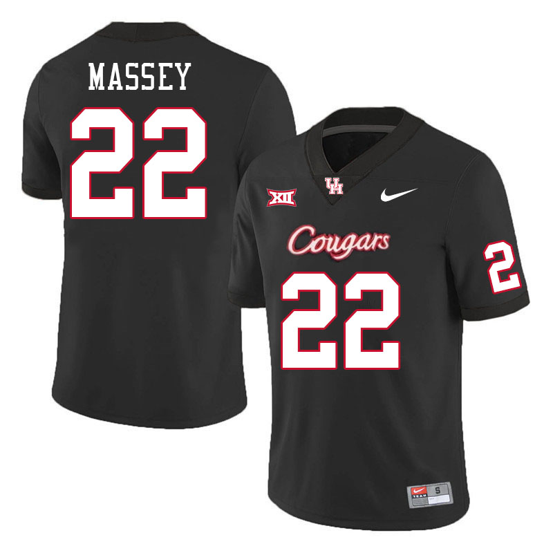 Men #22 Bryan Massey Houston Cougars College Football Jerseys Stitched-Black